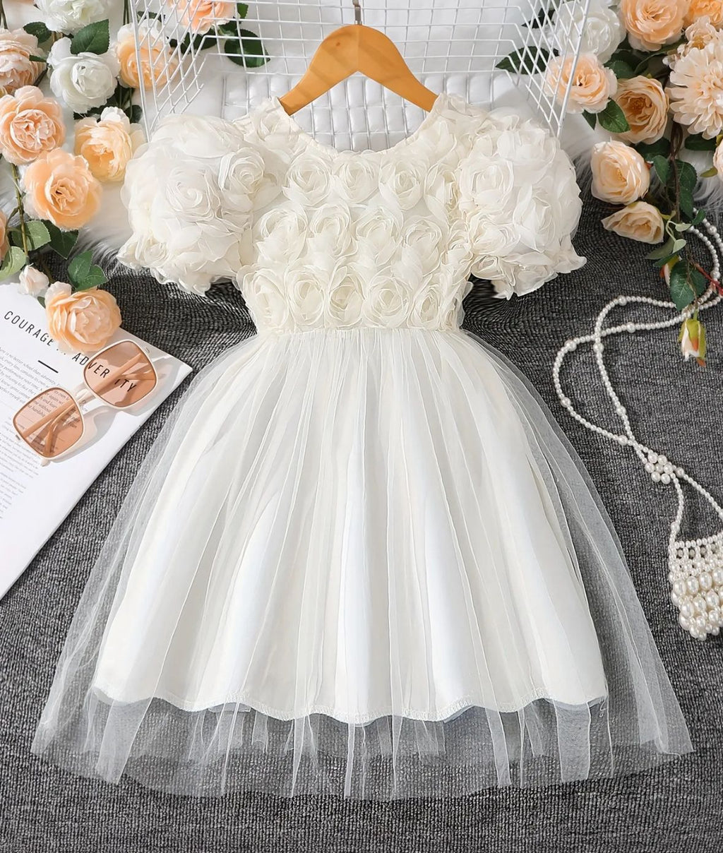 Vestido Princesa Rosas de Marfil