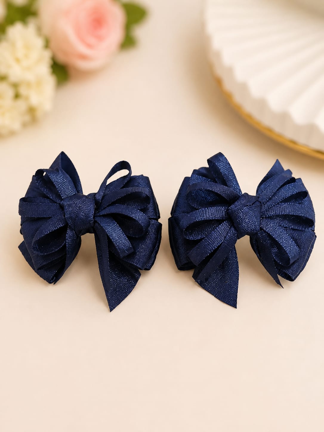 Par de Moños Boutique Azul Marino Premium