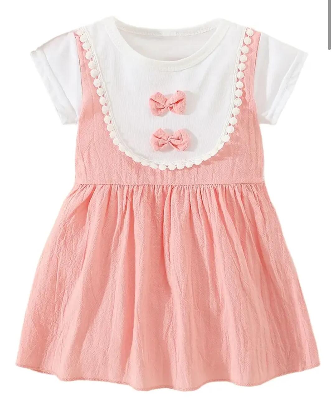 Vestido salmón moñitos