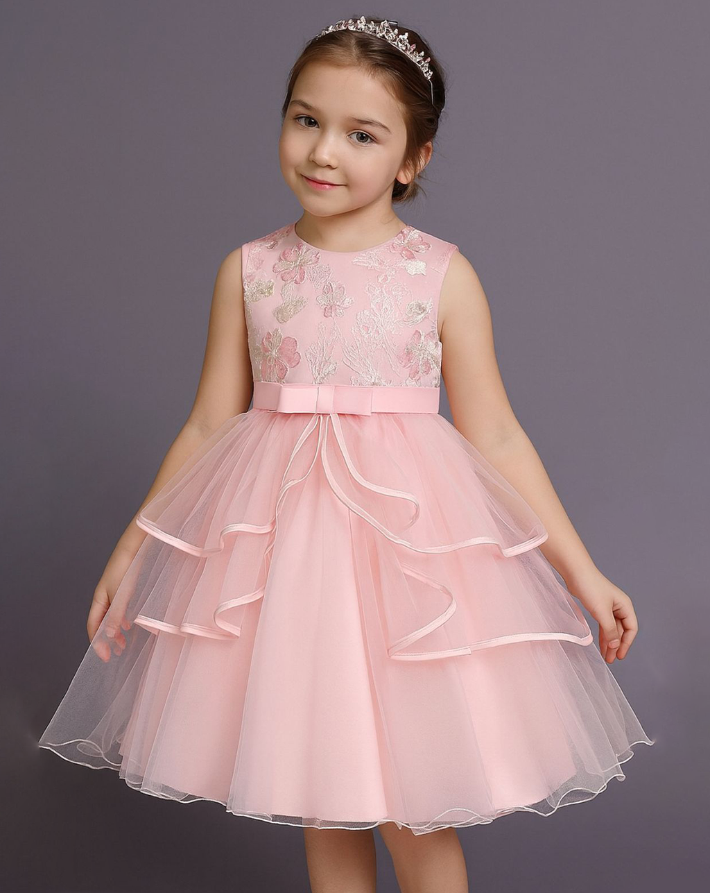 Vestido Elegante Rosa Flores