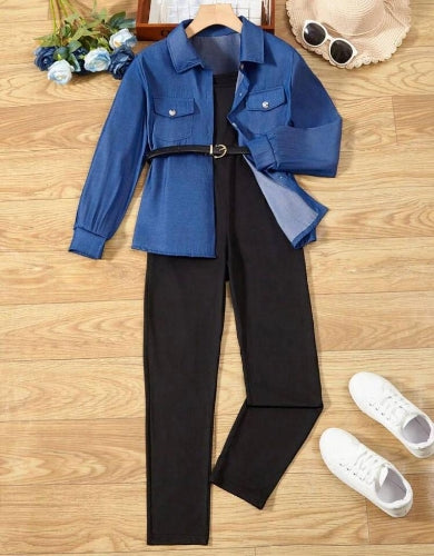 Conjunto Infantil "Elegancia Urbana Azul"