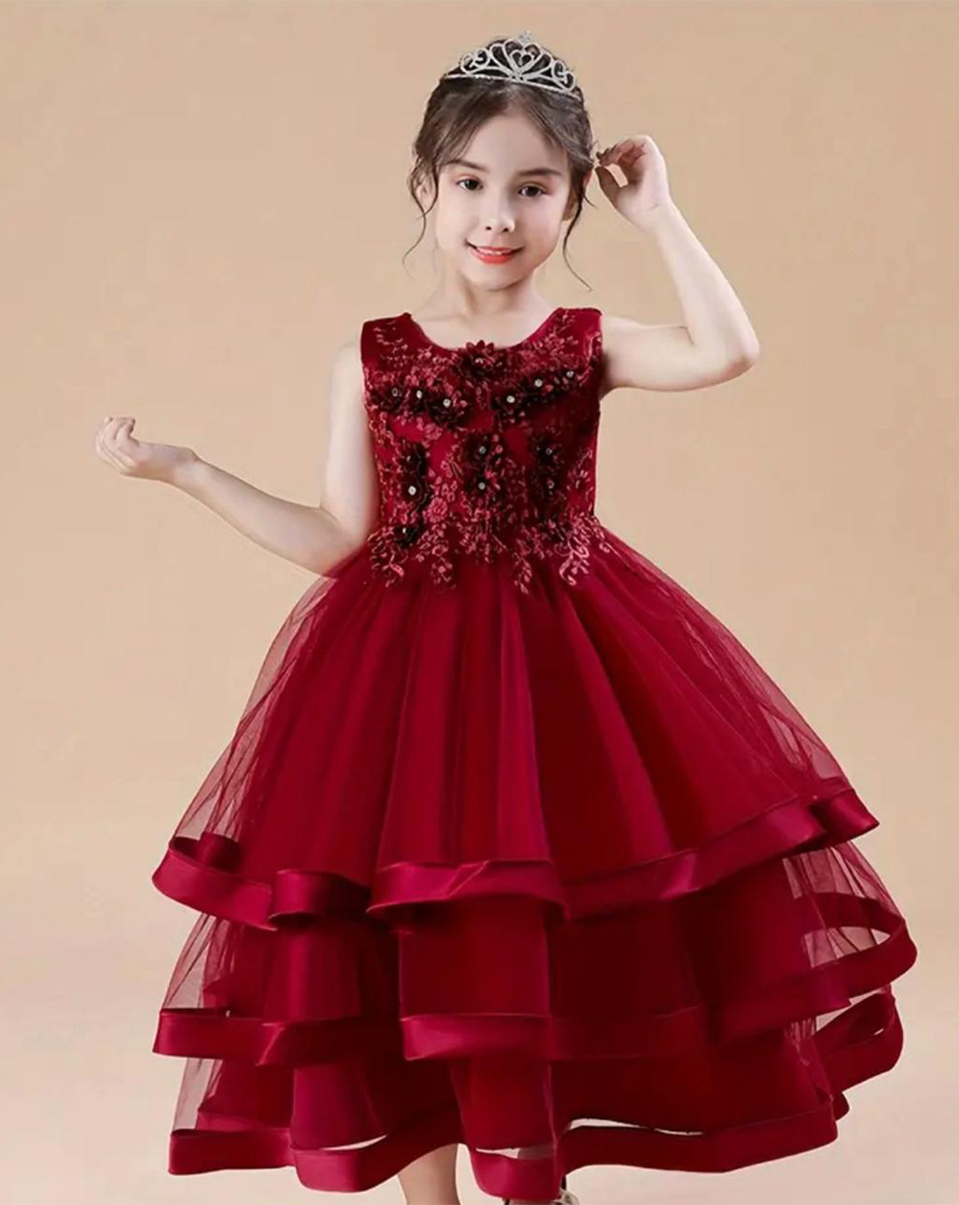 Vestido Vino Largo Flores