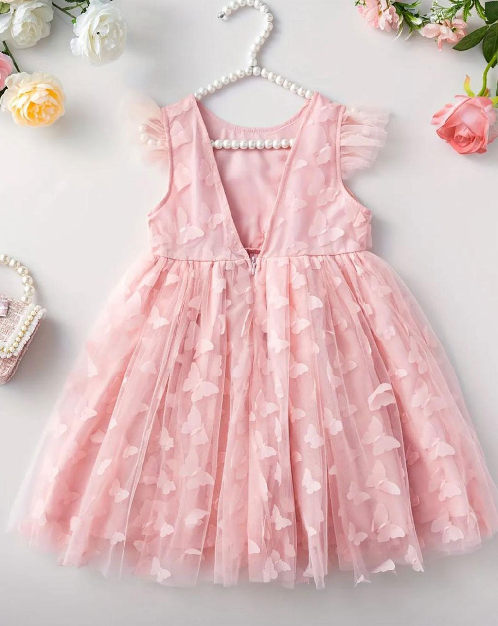 Vestido Rosado Mariposas