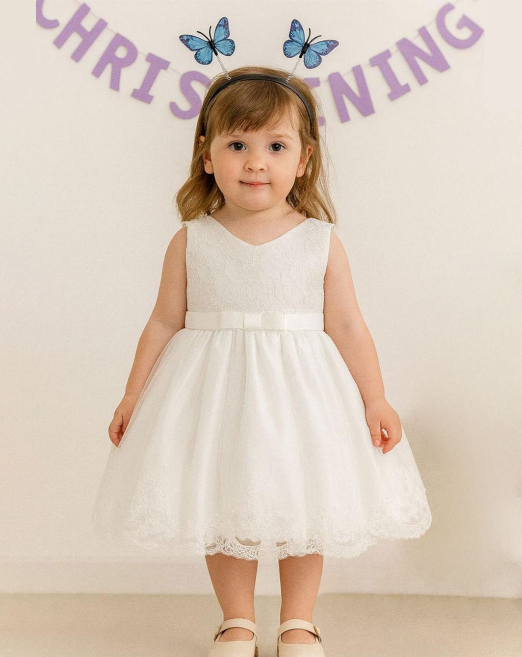 Vestido Blanco Princesa con Encaje