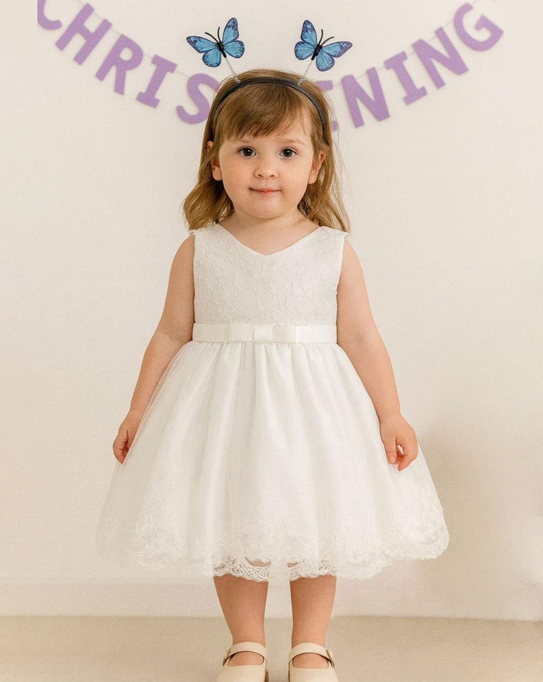 Vestido Blanco Princesa con Encaje