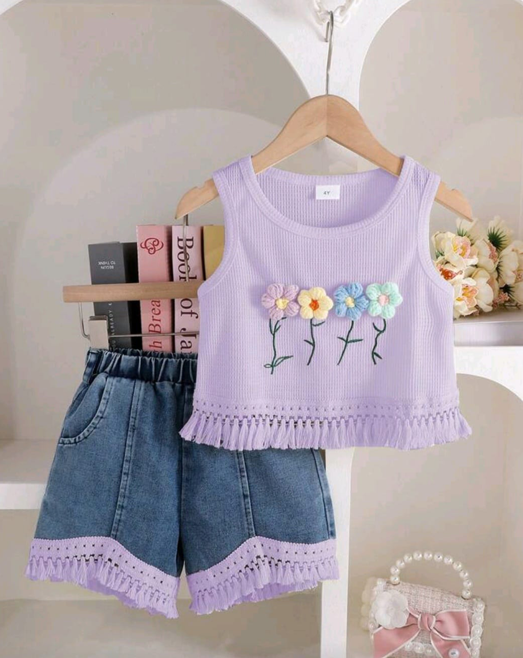 Conjunto blusa y short hilos
