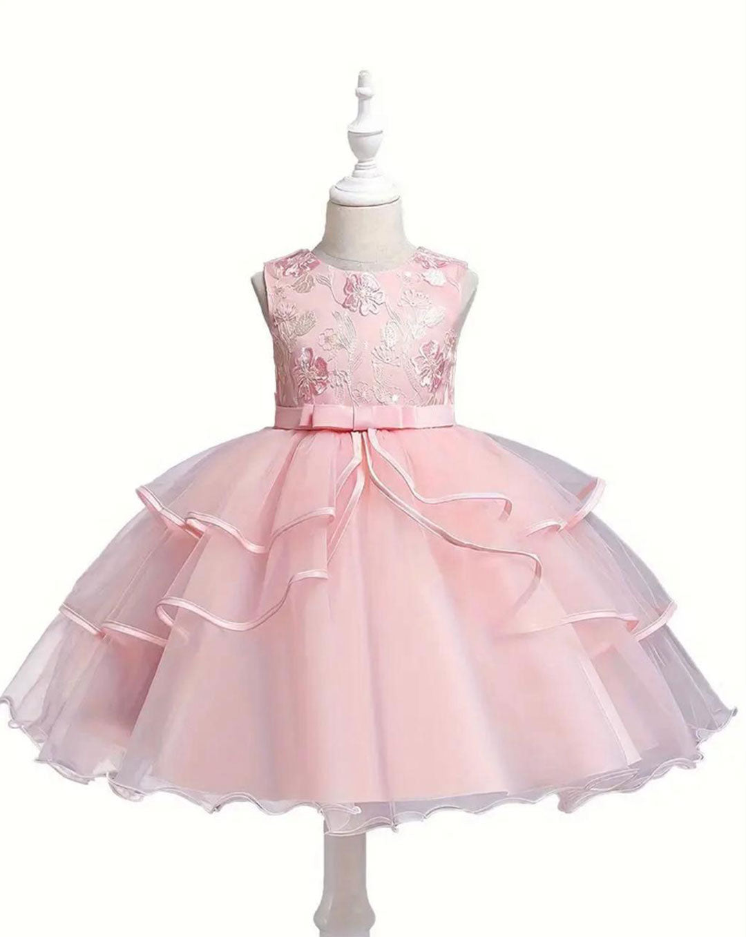 Vestido Elegante Rosa Flores