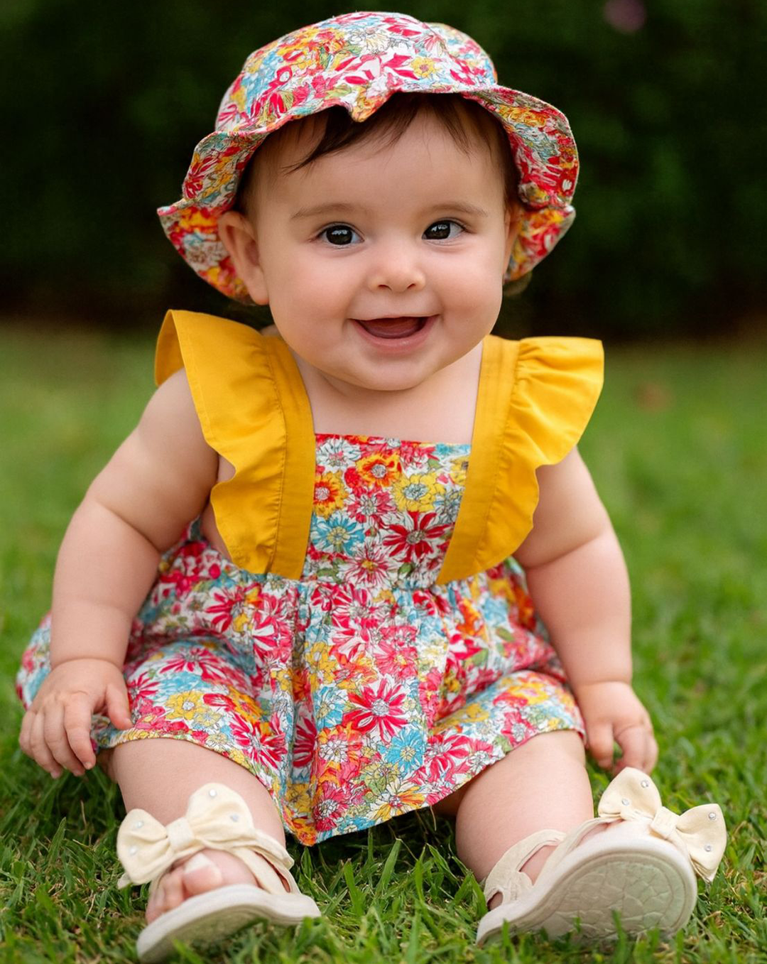 Vestido Multicolor con Sombrero