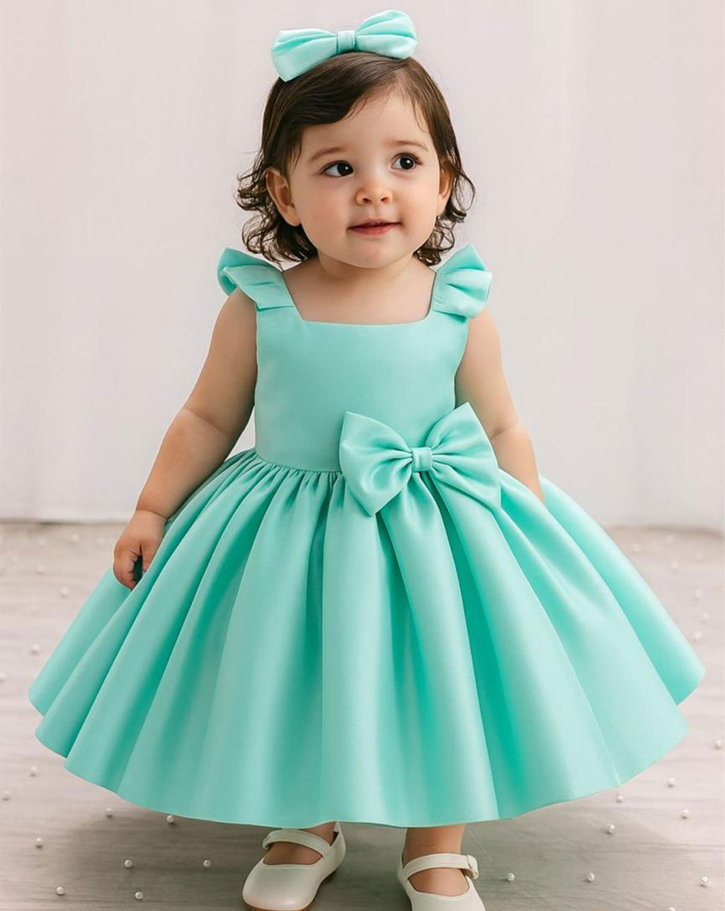 Vestido Satín Unicolor