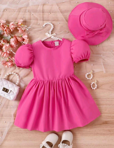 Vestido Infantil Fucsia Elegante