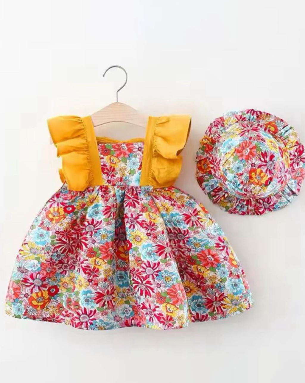 Vestido Multicolor con Sombrero