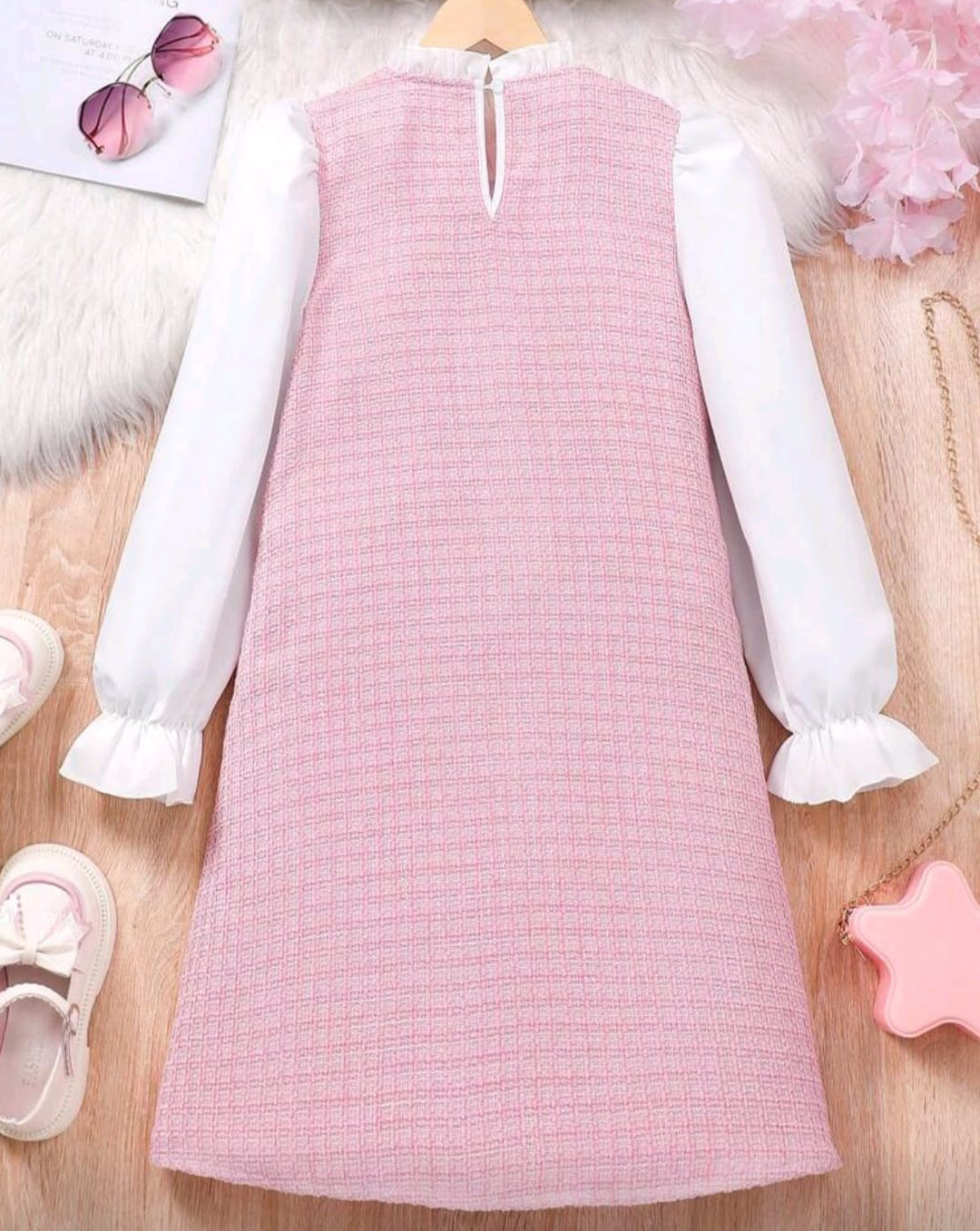 Vestido Manga Larga Rosado