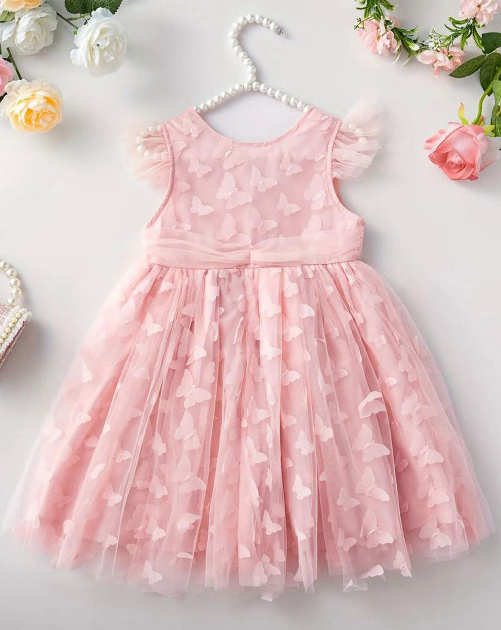 Vestido Espalda en V Mariposas