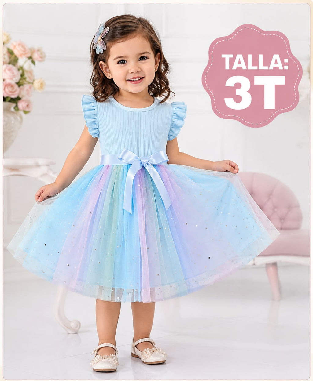 VESTIDO PRINCESA ARCOÍRIS