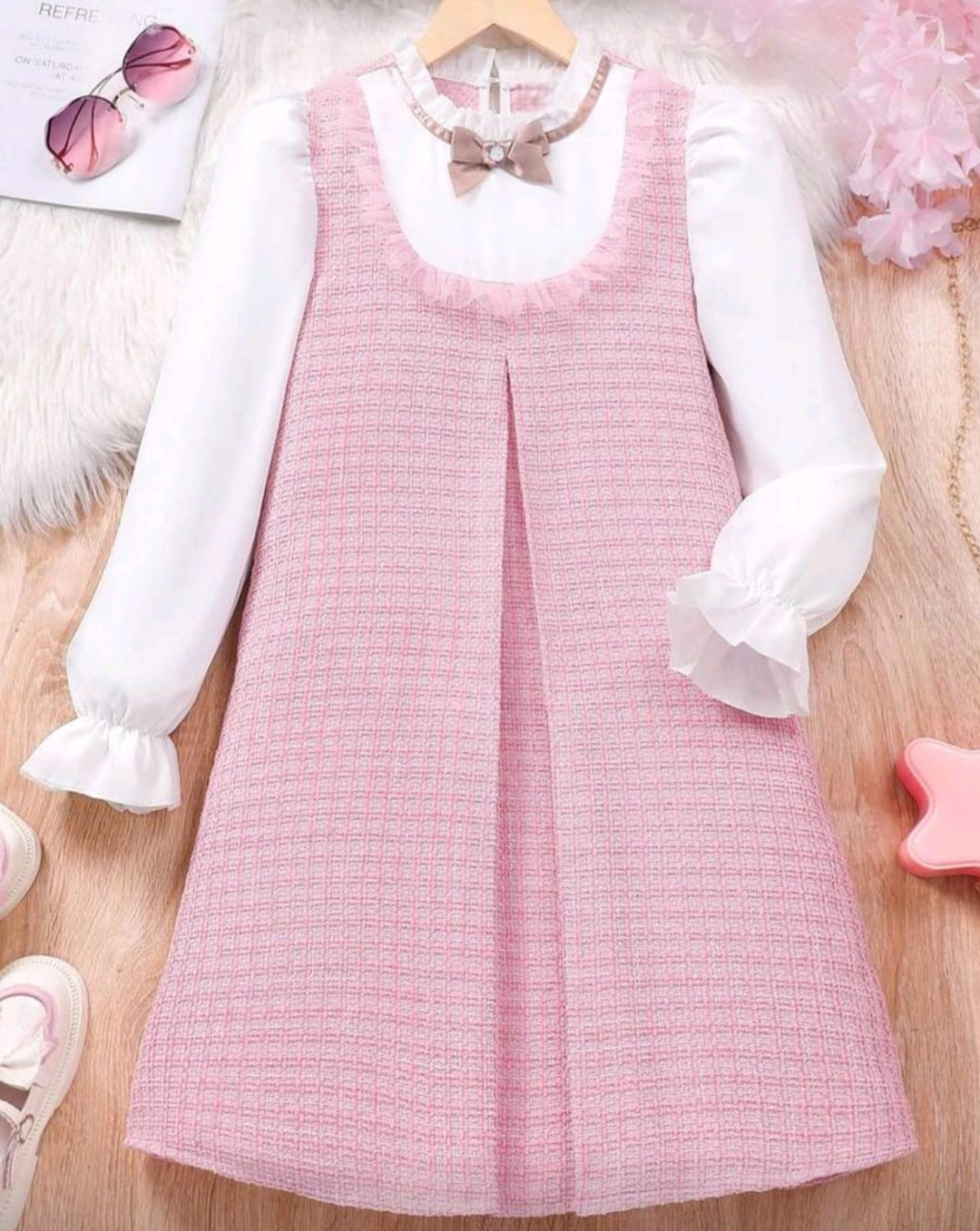 Vestido Manga Larga Rosado