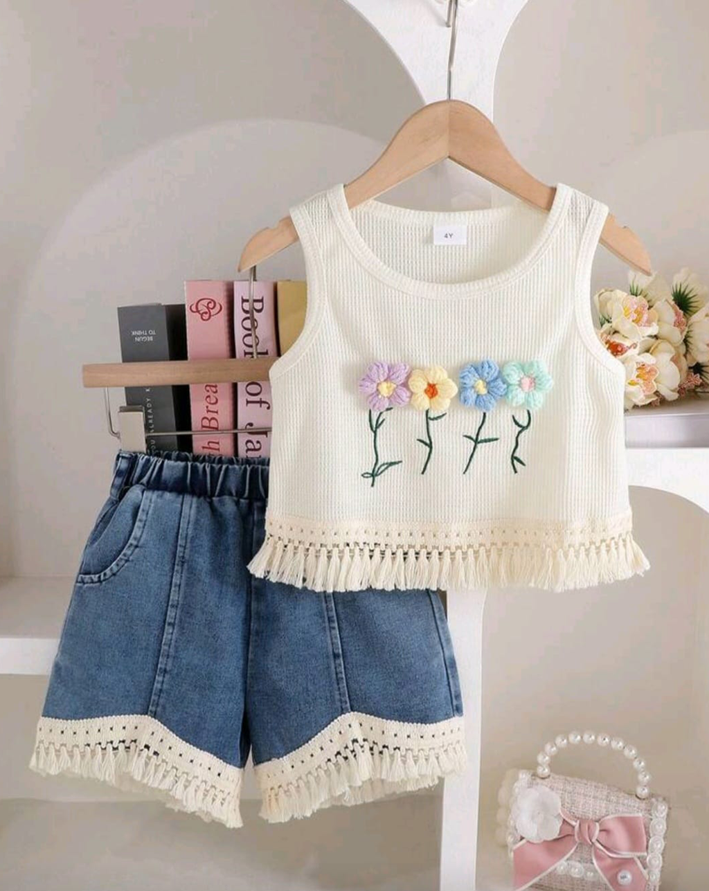 Conjunto blusa y short hilos