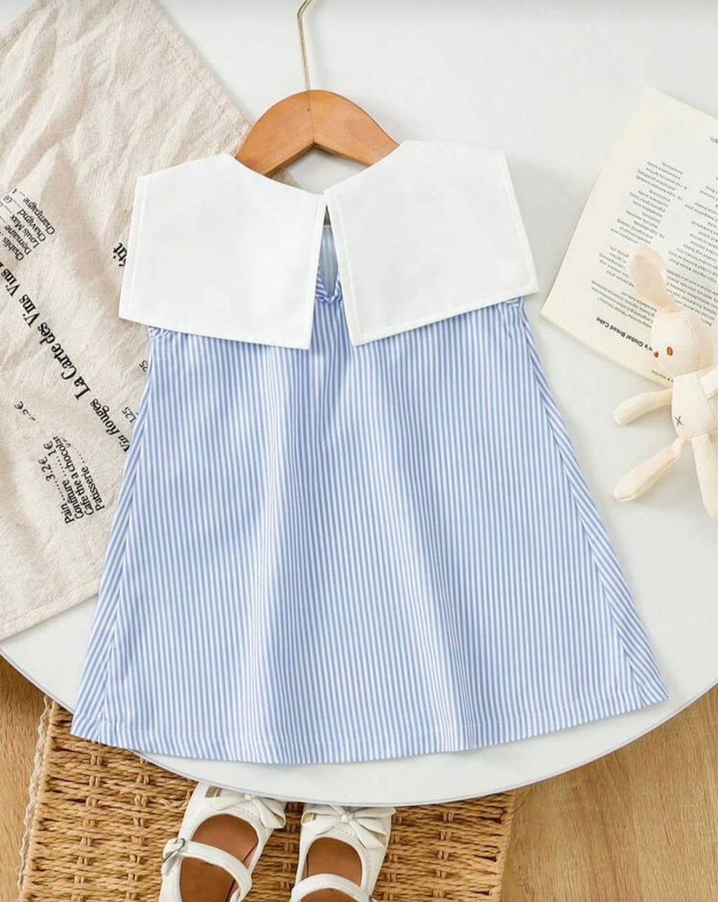 Vestido Rayas Azul Cuello Marinero