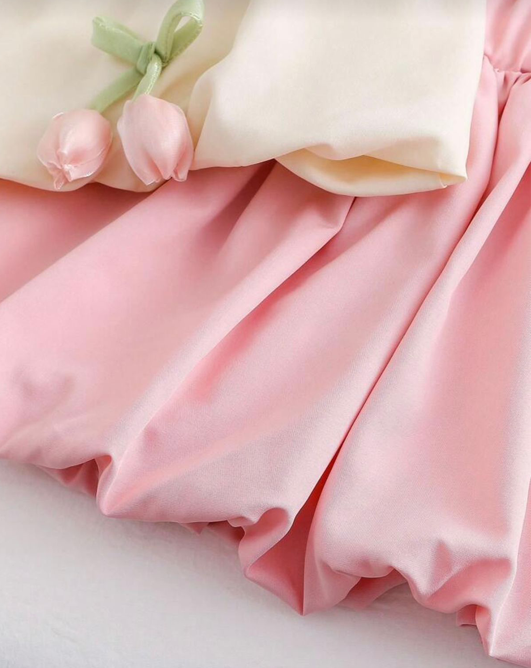 Conjunto Manga Sisa y Falda Rosa Tulipán