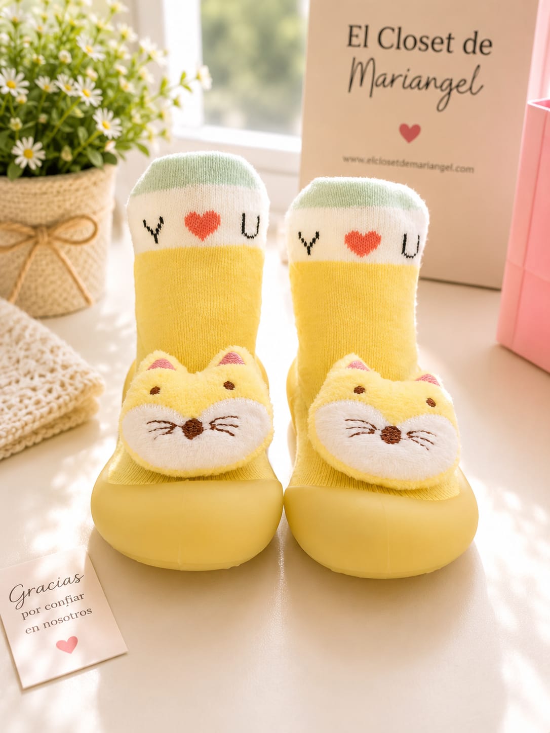 Medias Antideslizantes Bebé "Gatito Soleado"