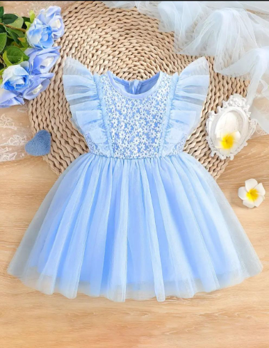 Vestido Brisa Silvestre azul bebe
