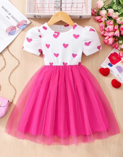 Vestido Princesa Corazón Fucsia
