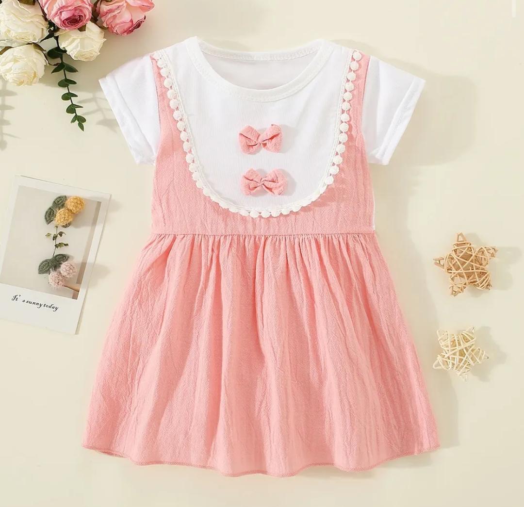 Vestido salmón moñitos