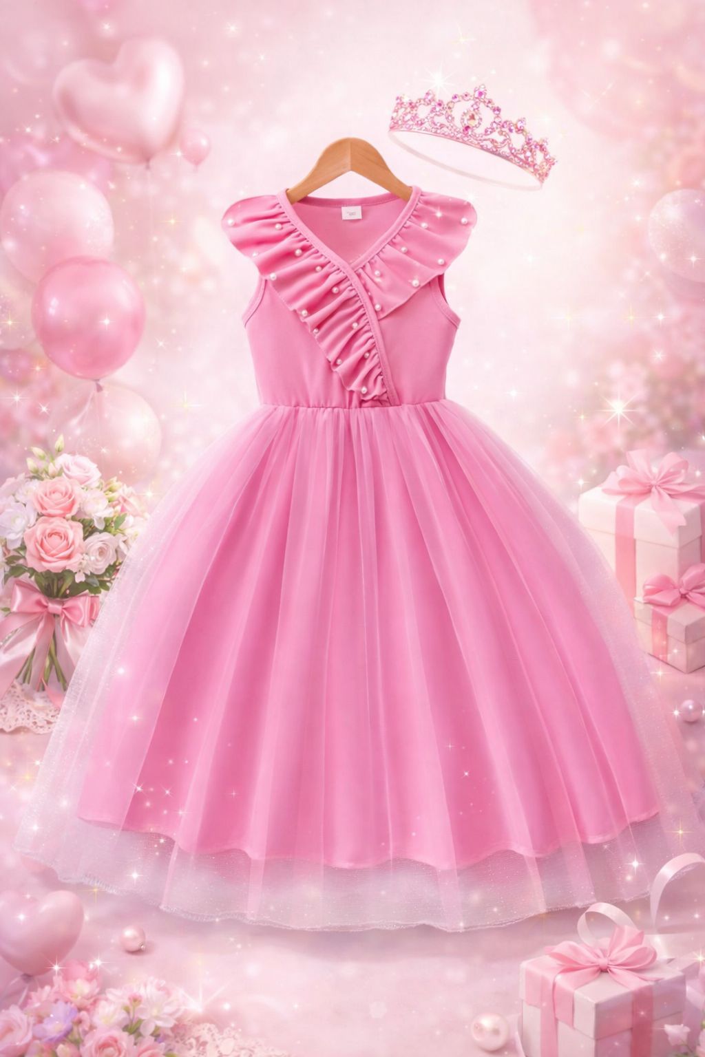 Vestido Princesa Perla Rosa