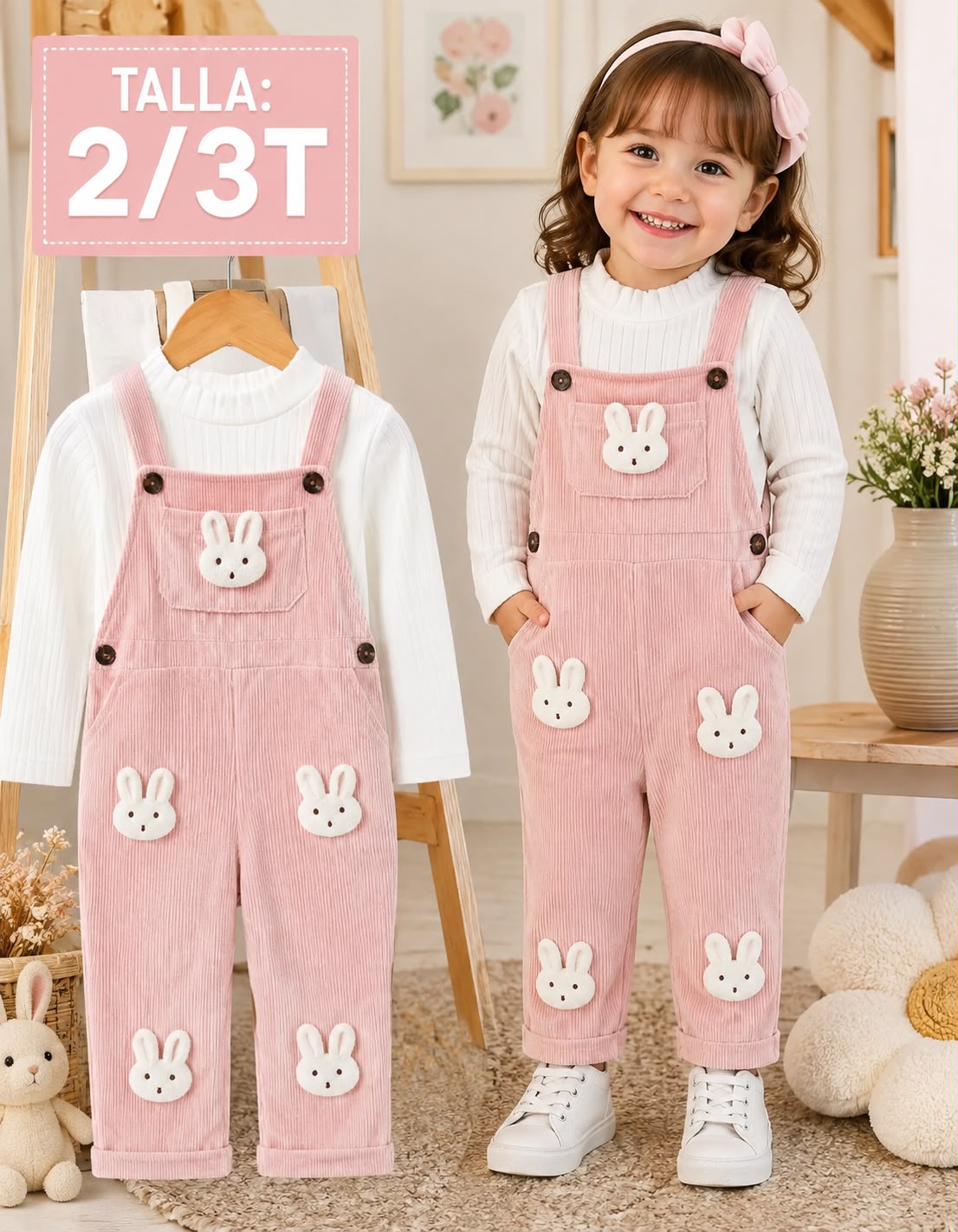 Overol Bunny Corduroy Delight
