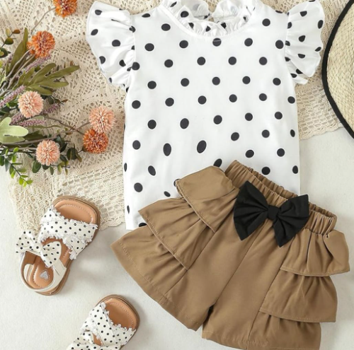 Conjunto polka dots y lazos de encanto