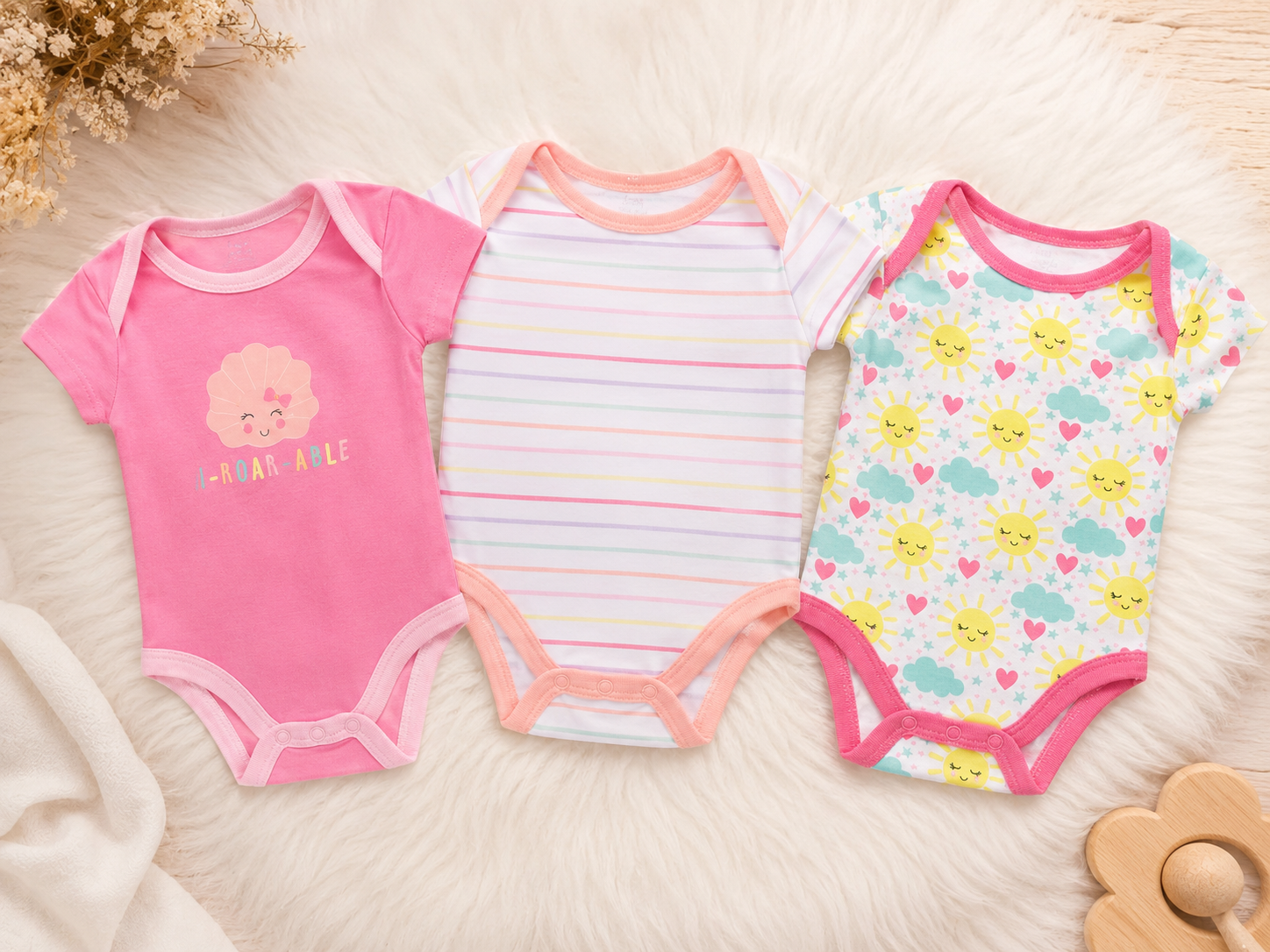 Pack de Bodys Bebé Dulce Primavera x3