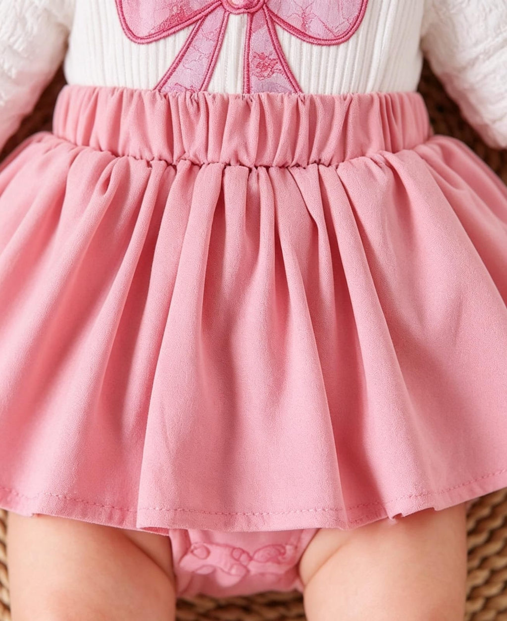 Vestido Body Bebé, incluye medias y balaca