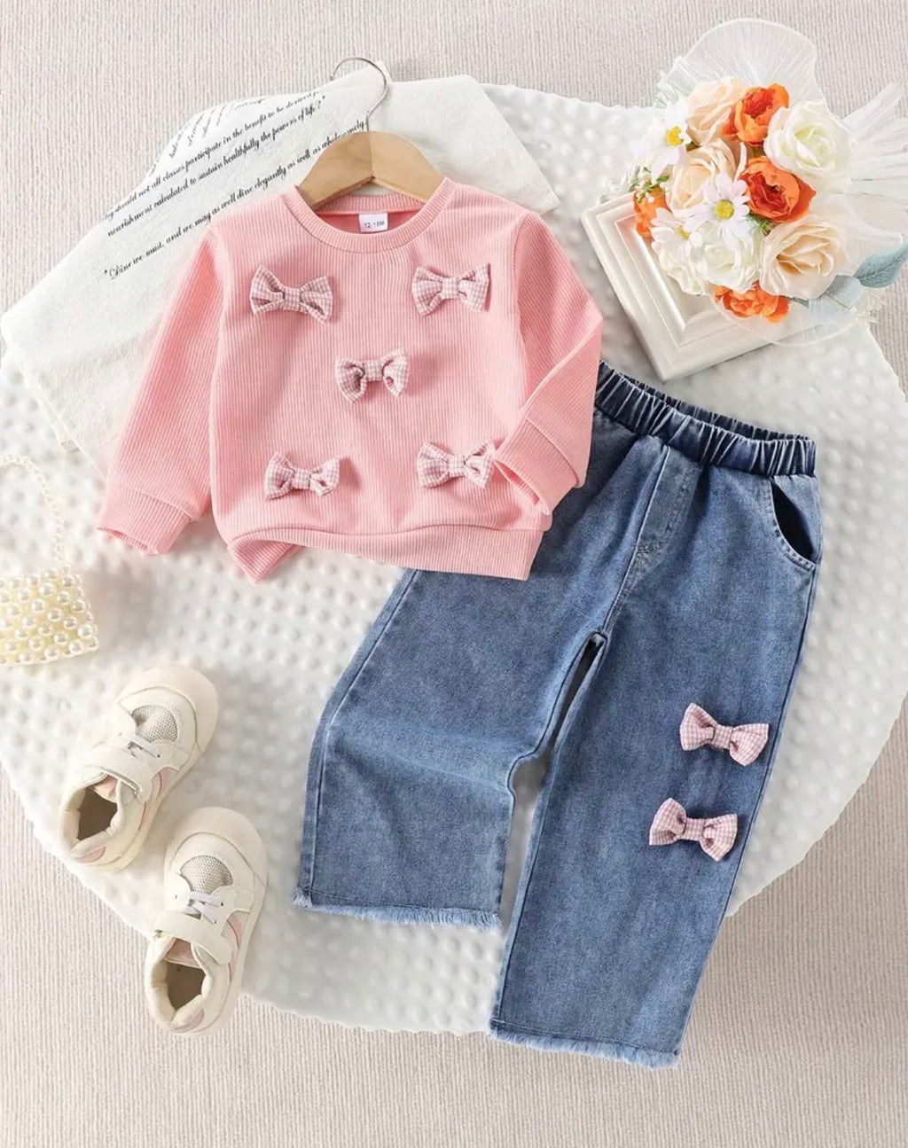 Conjunto de monos+buso rosa