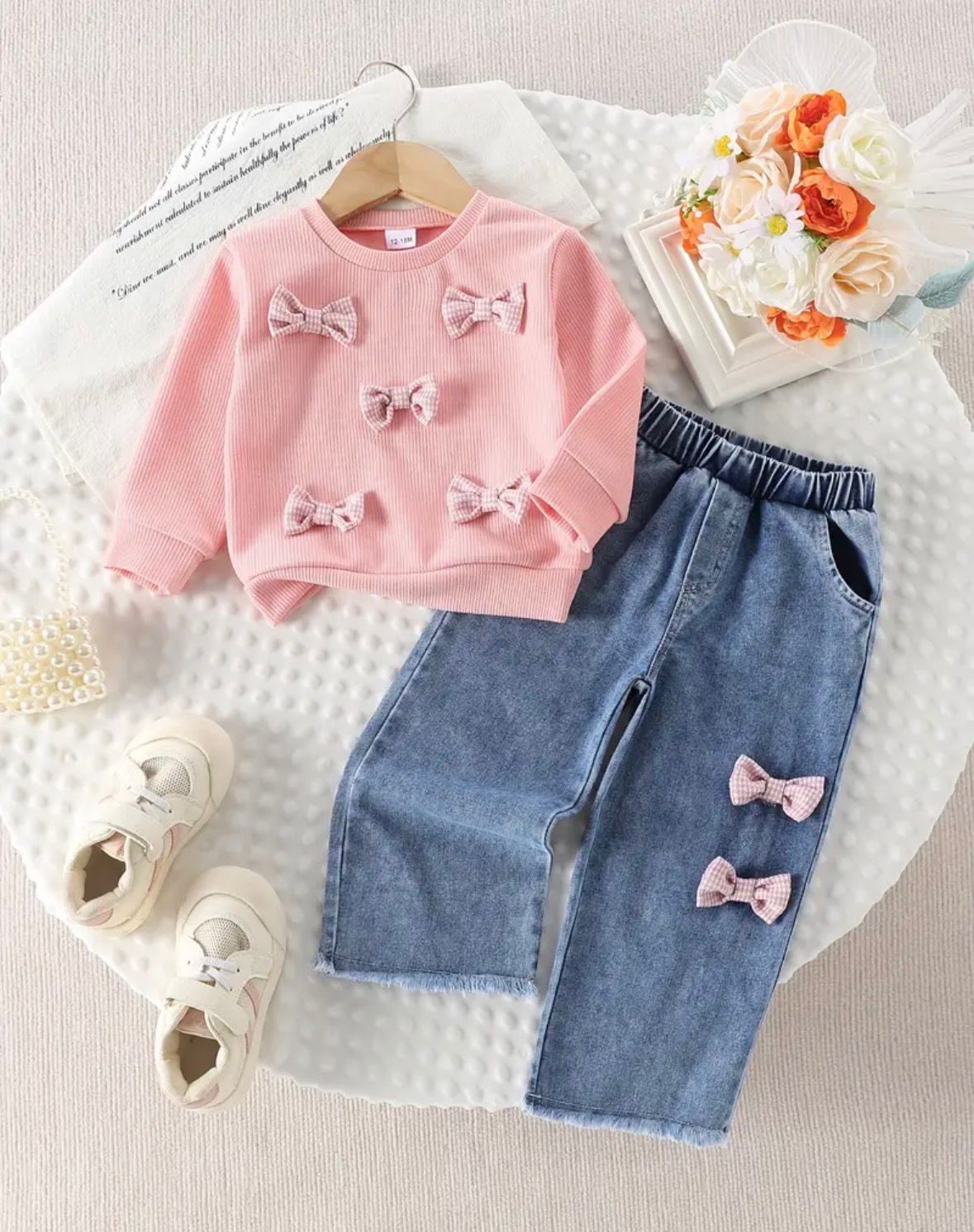 Conjunto de monos+buso rosa