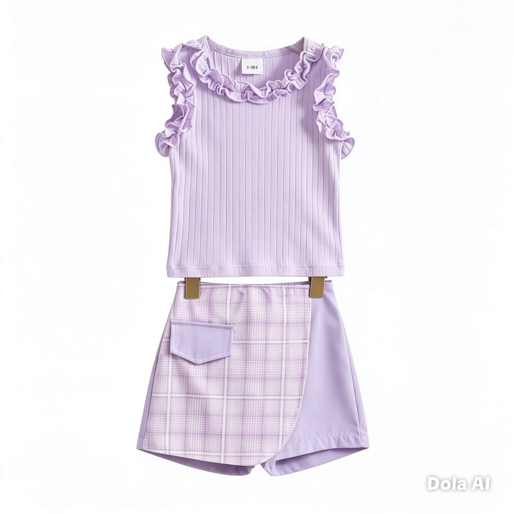 Conjunto de falda shorts lila
