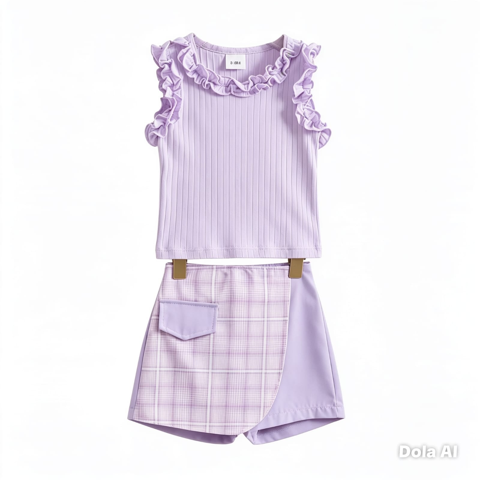 Conjunto de falda shorts lila