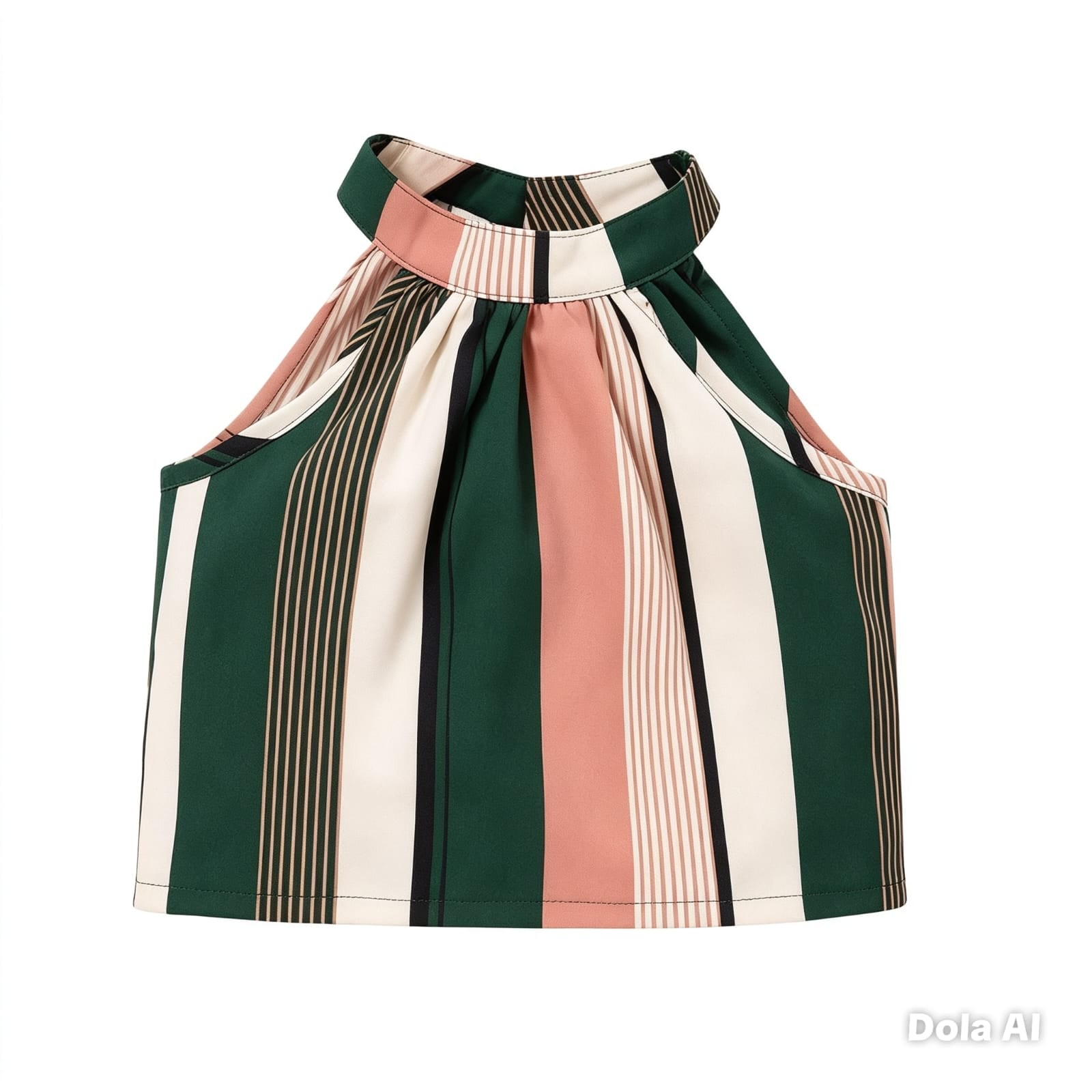 Conjunto niña Short verde y Blusa rayas