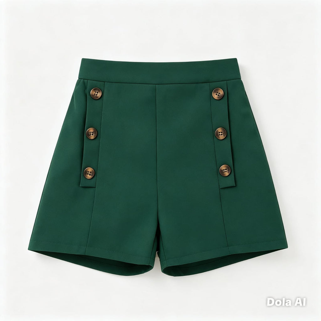 Conjunto niña Short verde y Blusa rayas