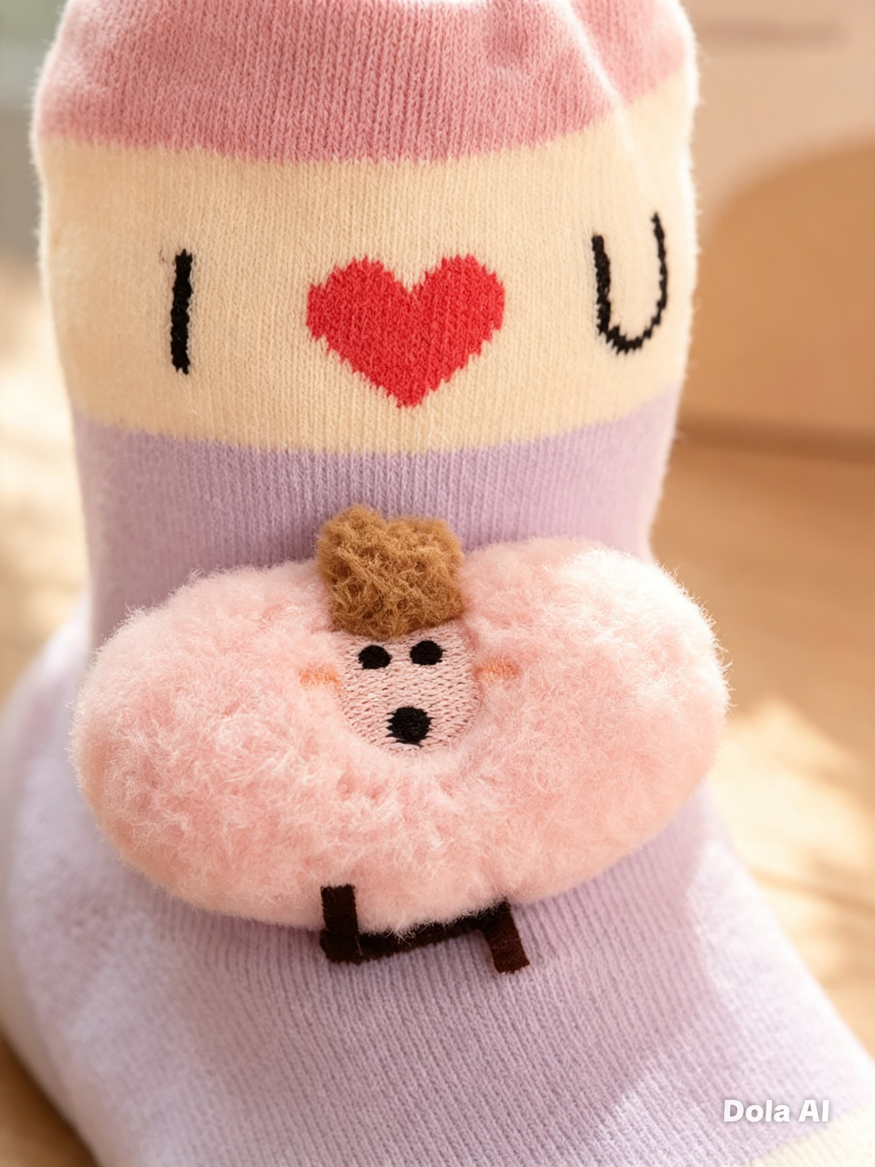 Medias Antideslizantes Plush Corazón para Bebé