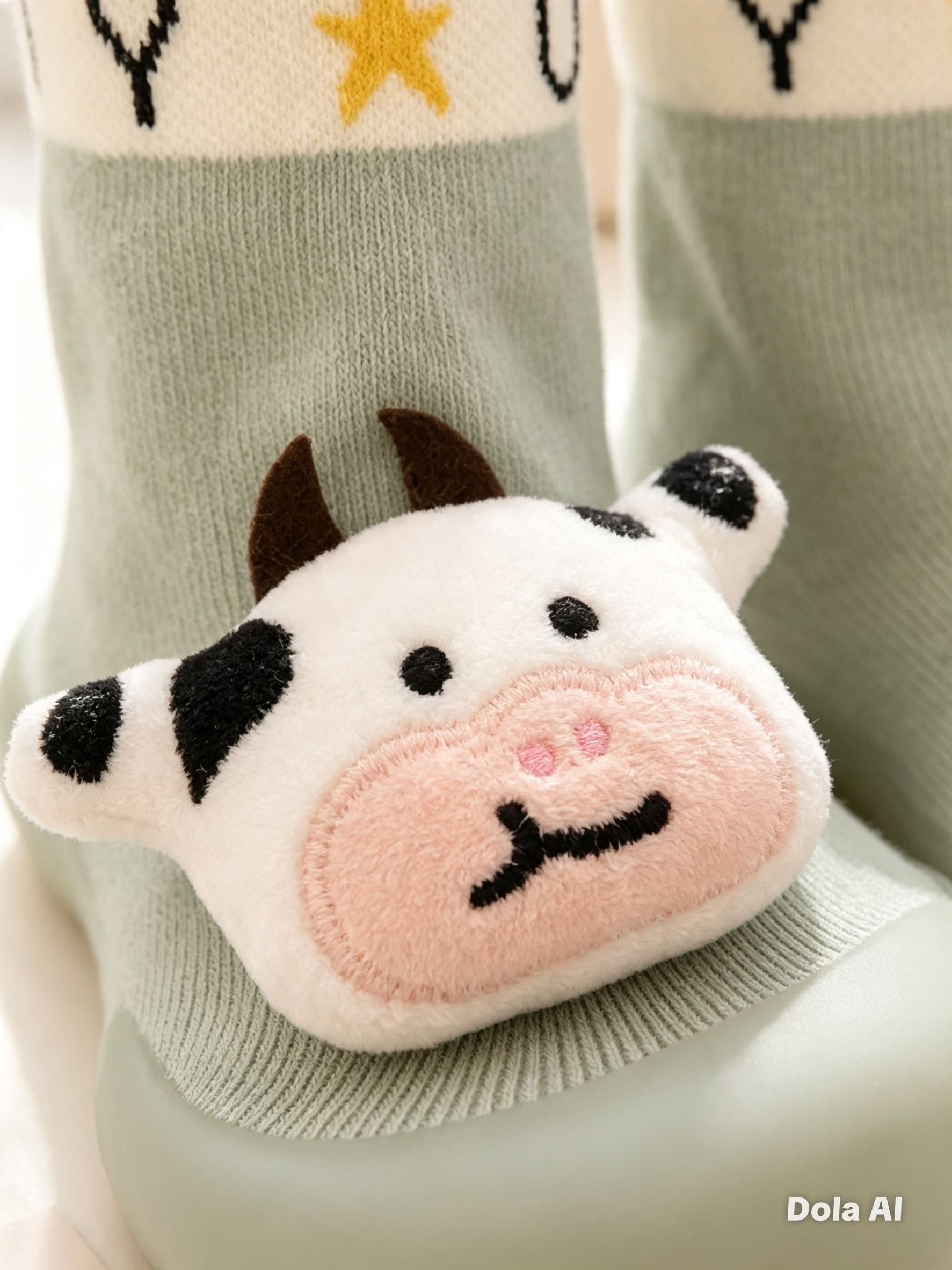 Medias Antideslizantes Bebé "Vaquita Dulce"