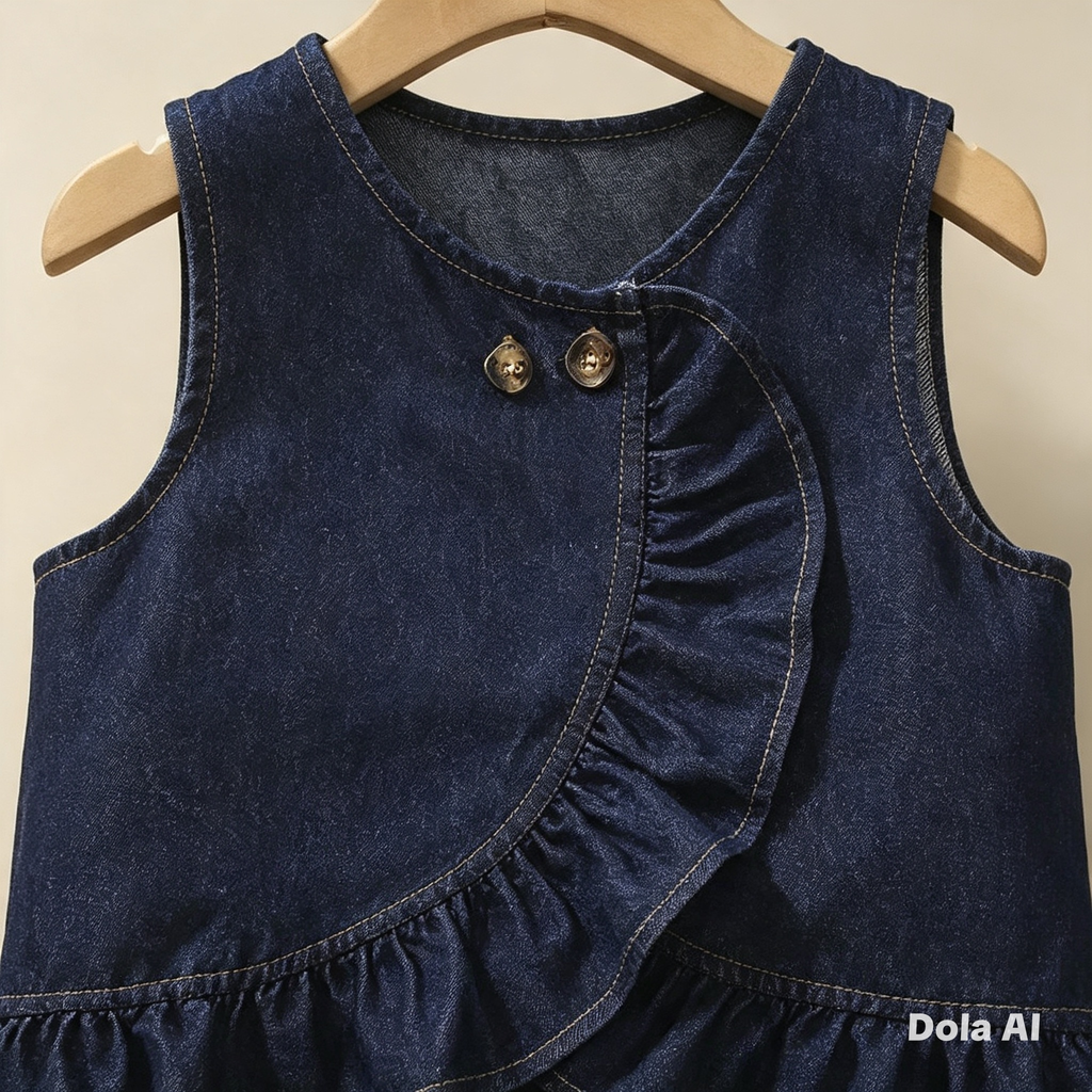 Conjunto Denim Chic Ruffle & Palazzo