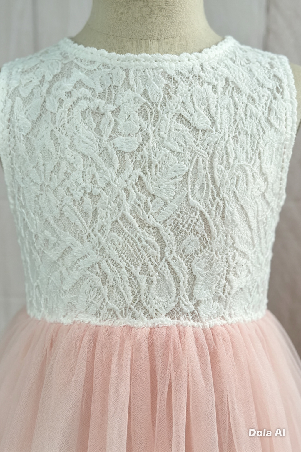 Vestido rosa con encaje