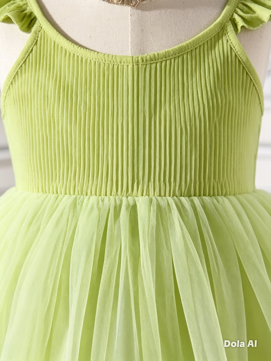 Vestido floreado tono pistacho
