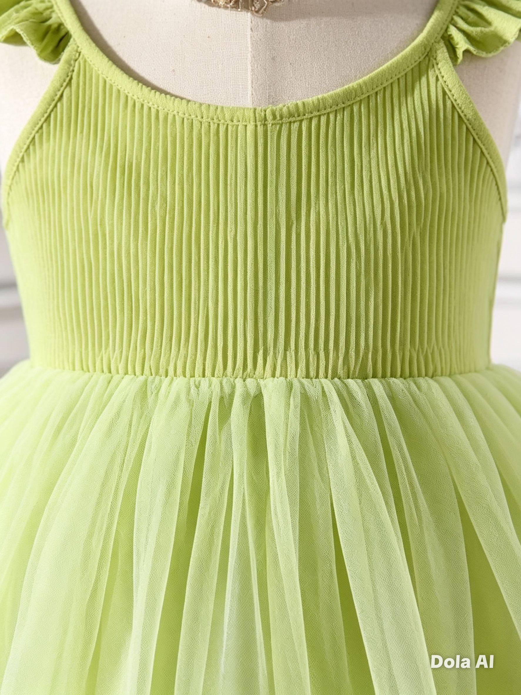 Vestido floreado tono pistacho