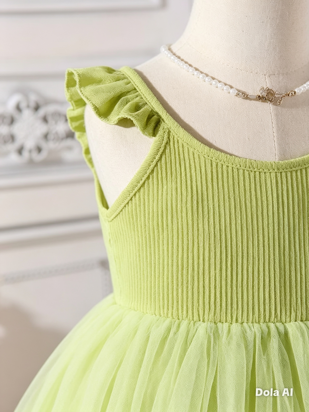 Vestido floreado tono pistacho