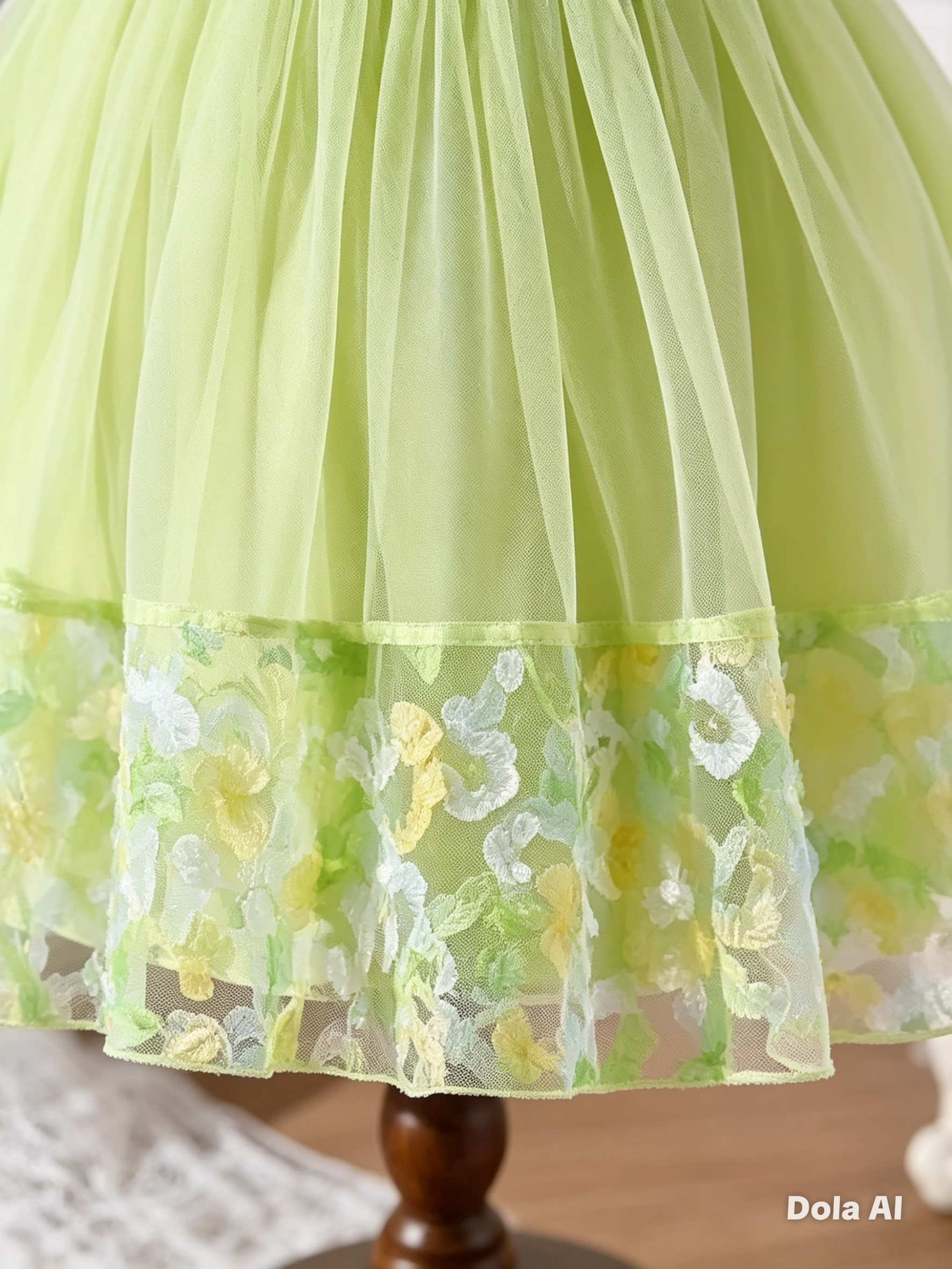 Vestido floreado tono pistacho