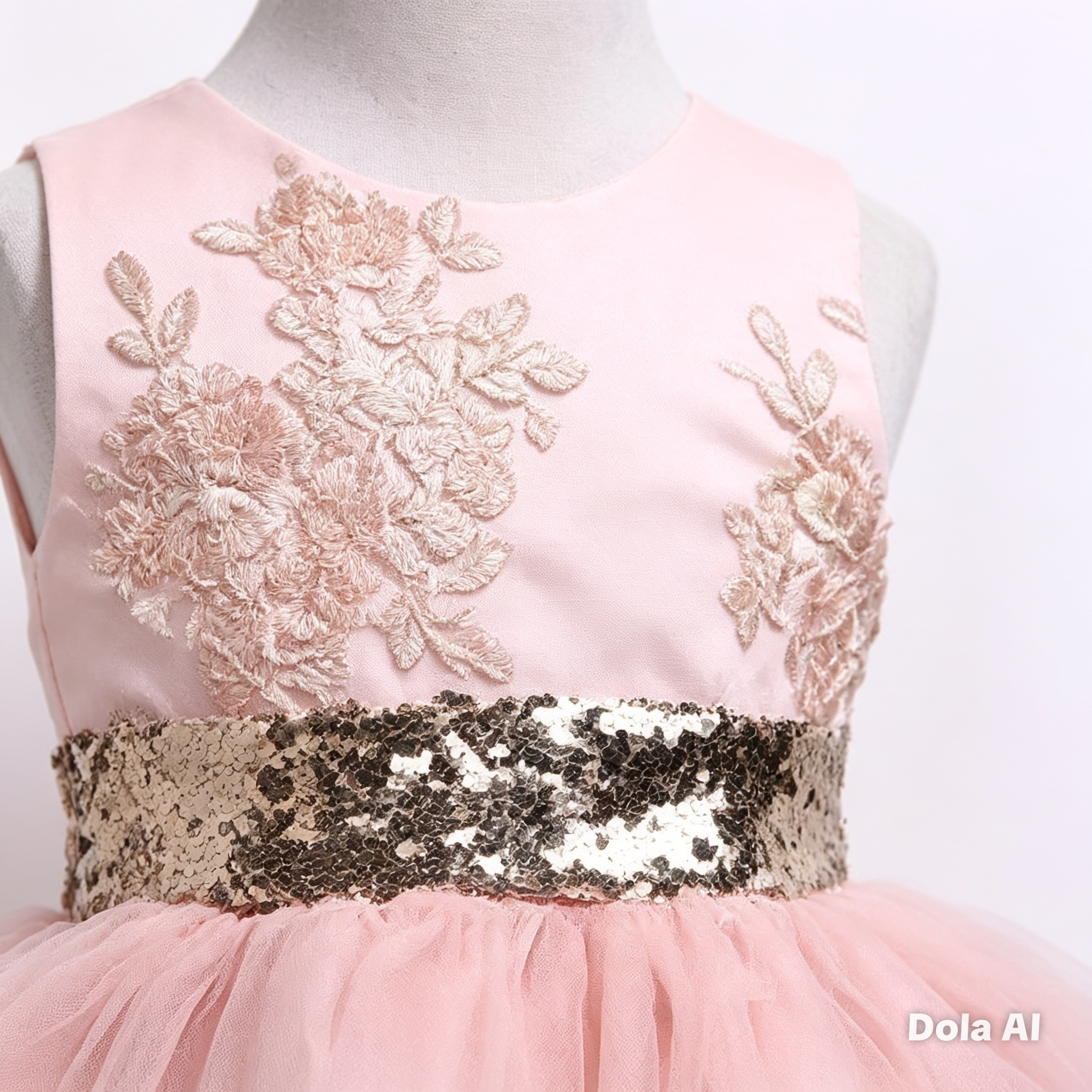 Vestido Princesa Brillo Rosé