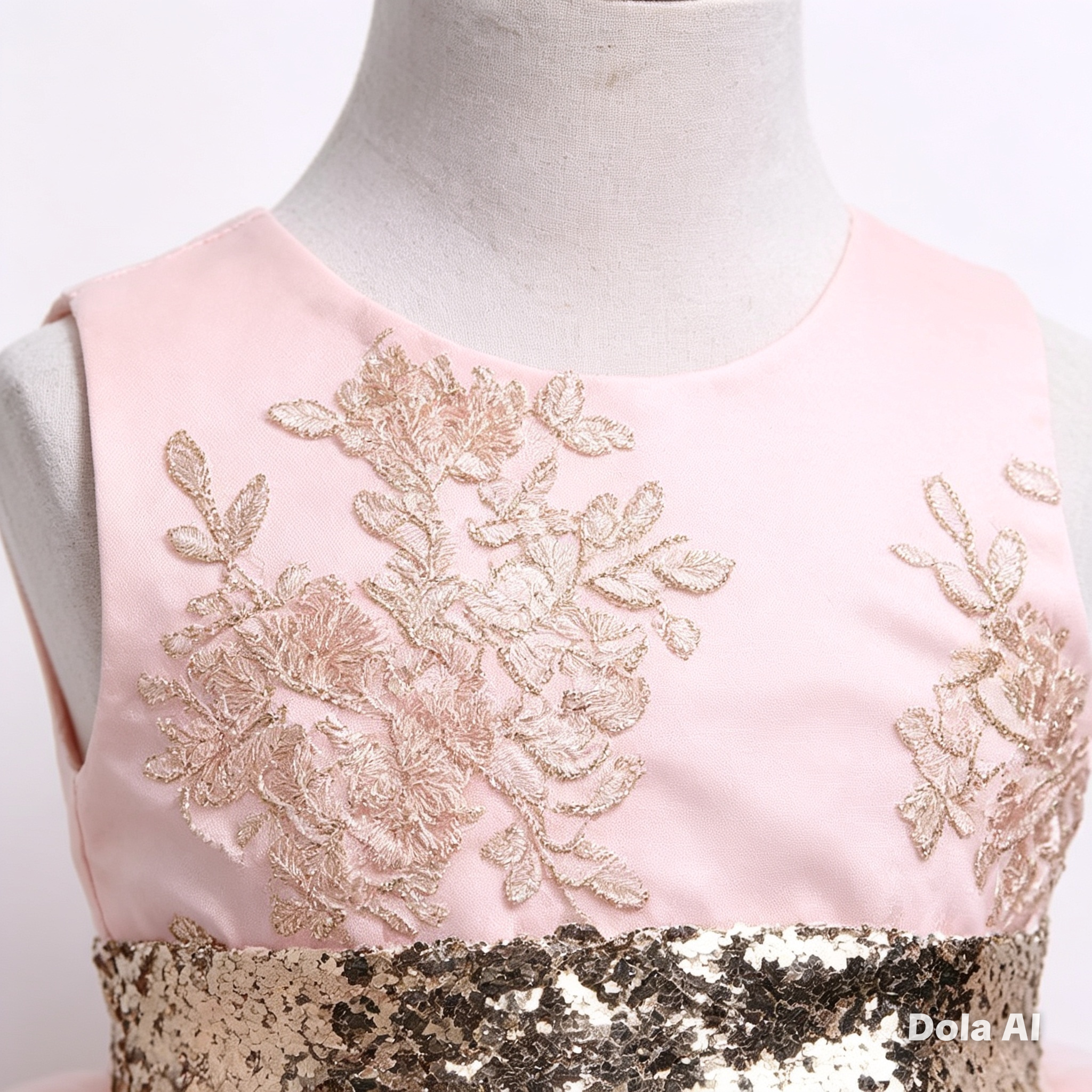 Vestido Princesa Brillo Rosé