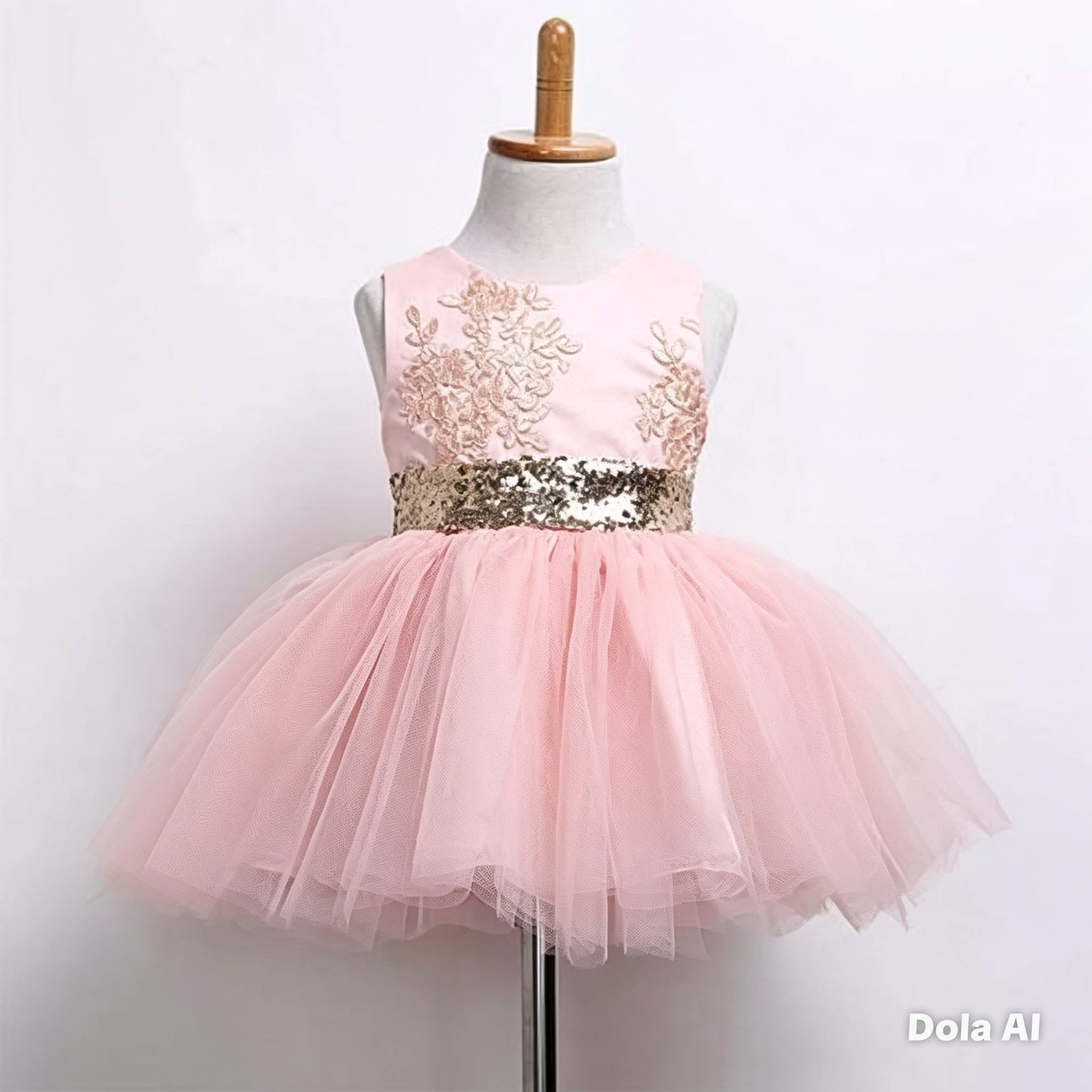 Vestido Princesa Brillo Rosé