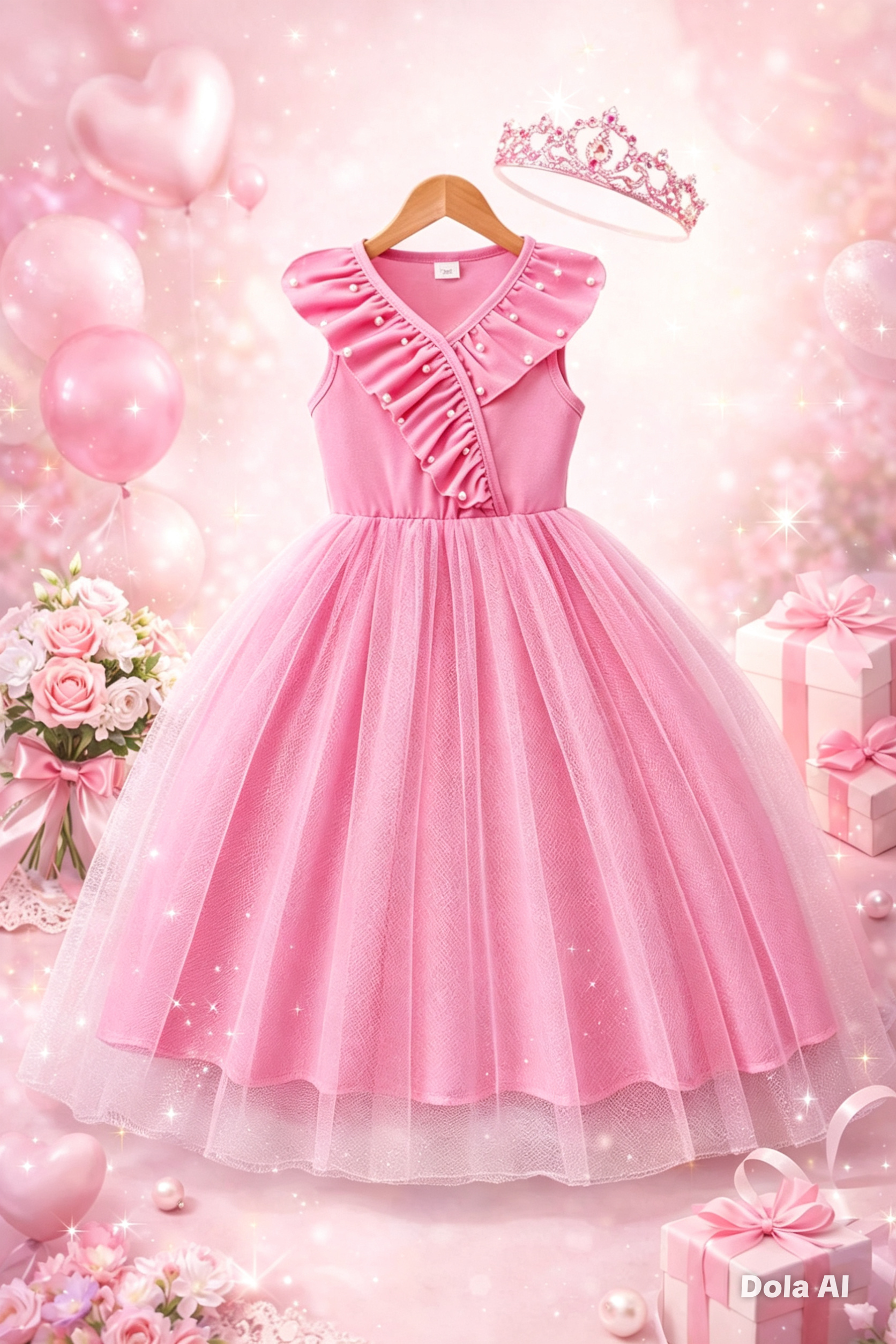 Vestido Princesa Perla Rosa