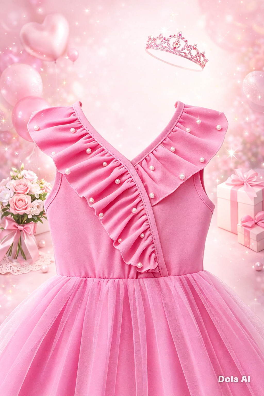Vestido Princesa Perla Rosa